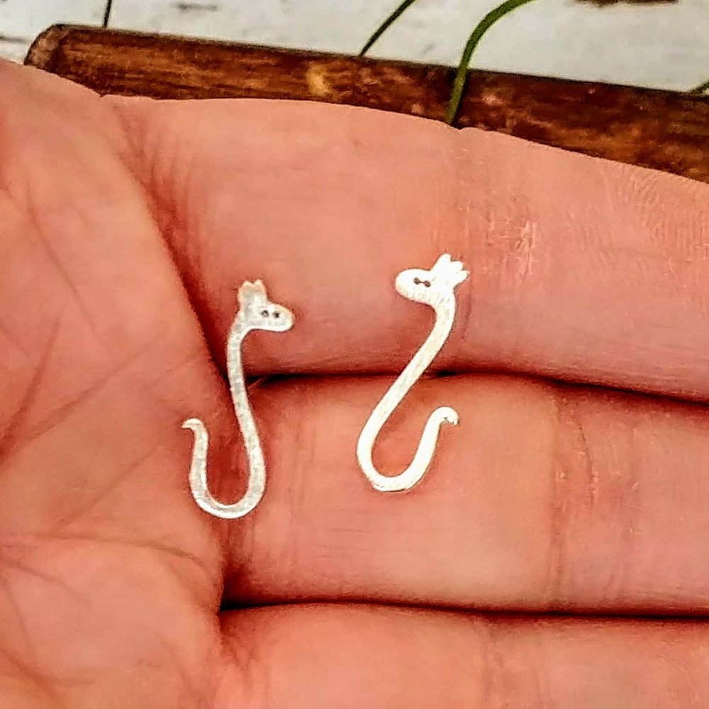 Sterling Silver Snake Earrings - Picture 5 of 6